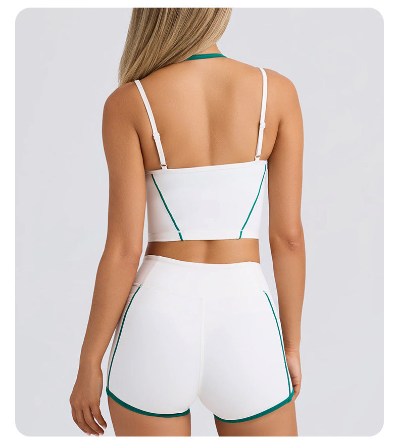 2-Piece Set Of Women's Clothing Sports Suit Underwear Vest Shorts Suspenders Bras Pilates Tight Fitting High Elasticity Fitness
