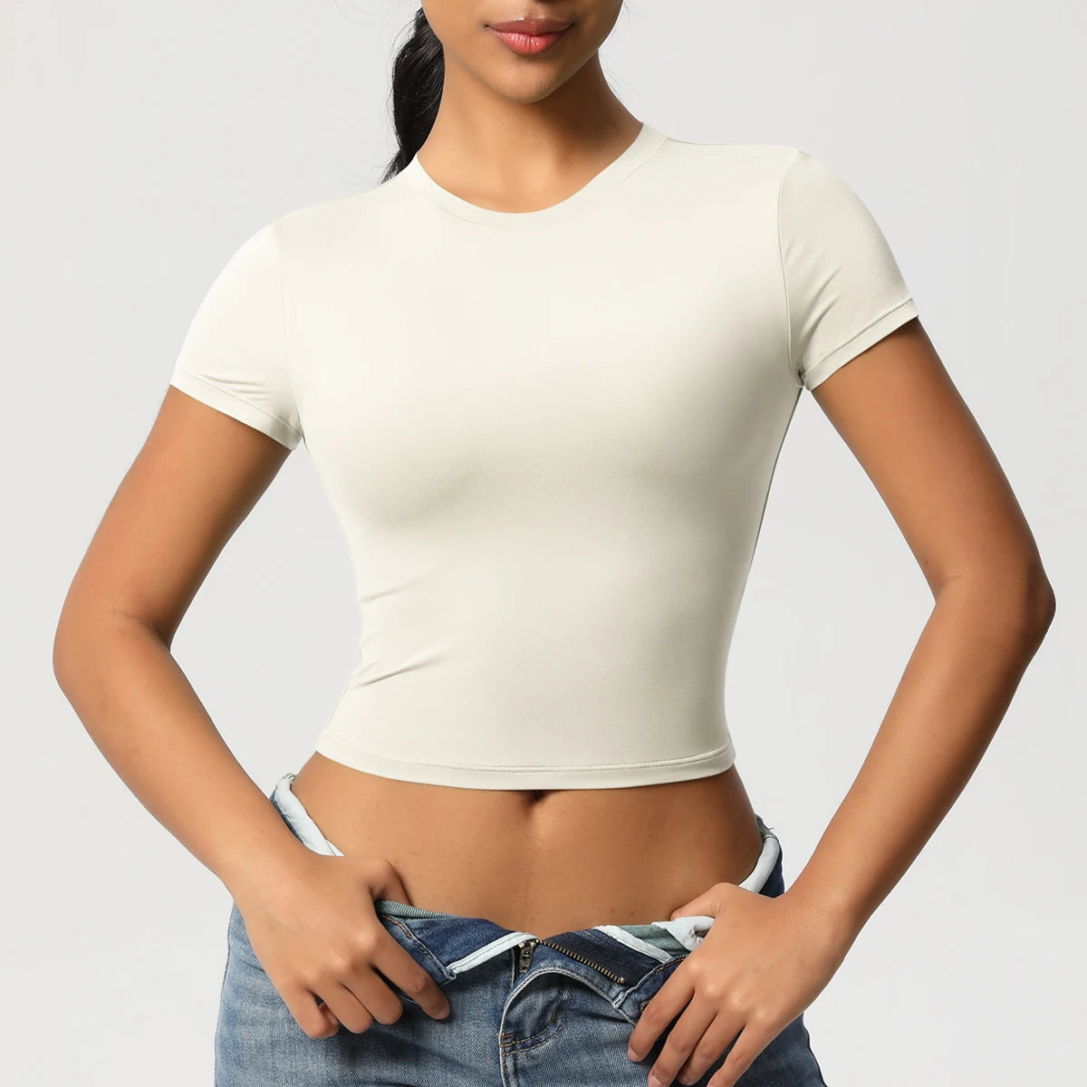 Women Sport Shirt Short Sleeve Gym Top Workout Clothes High Elastic Active Wear Femme Running Accessories Fitness Tshirt