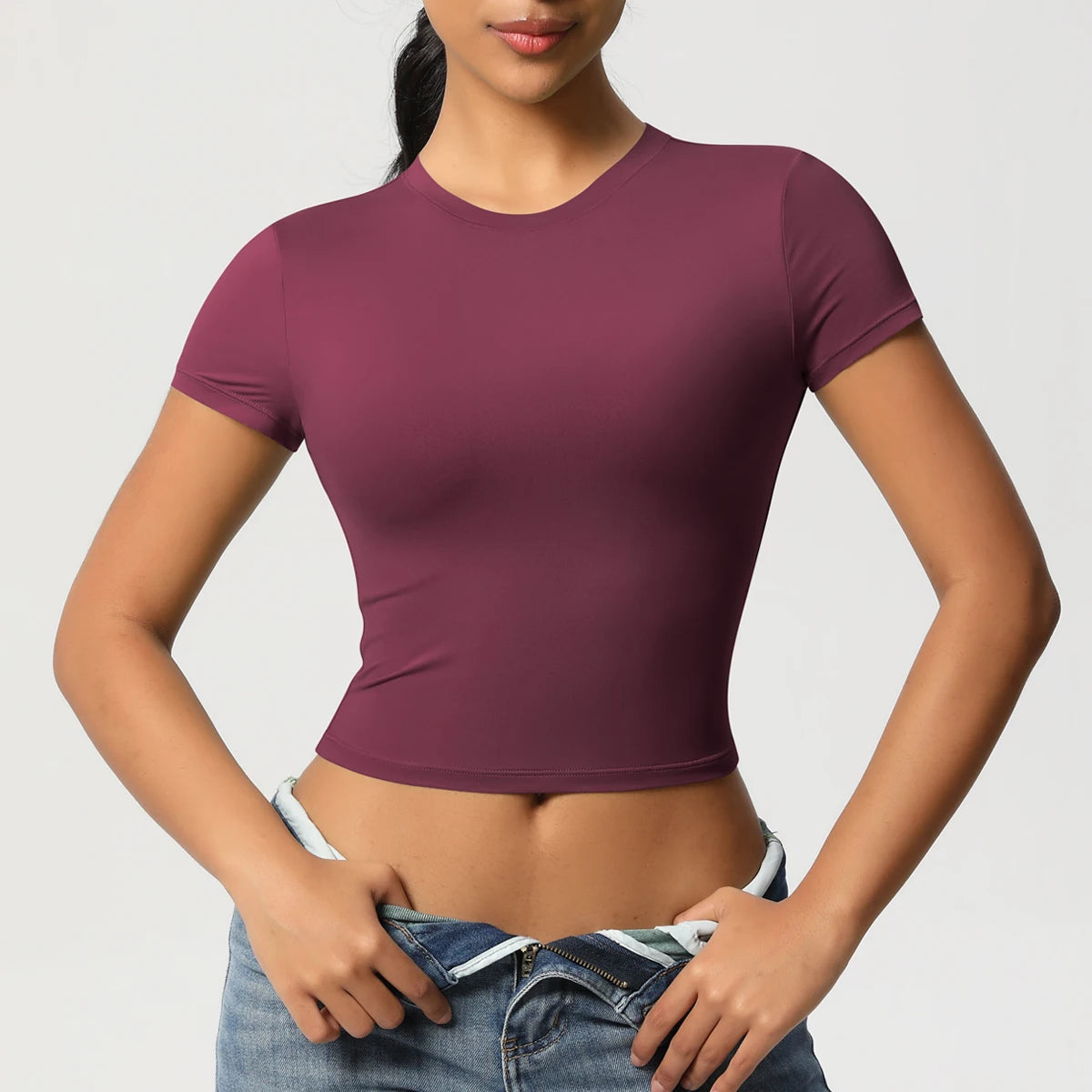 Women Sport Shirt Short Sleeve Gym Top Workout Clothes High Elastic Active Wear Femme Running Accessories Fitness Tshirt
