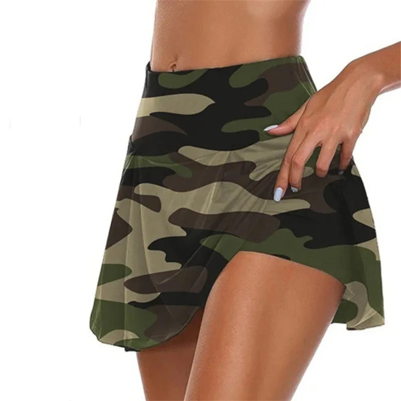 Tennis for Women Dance Fitness Solid Sports Skirts Women Tennis Running Skort Active Athletic Yoga Fitness Skirt Short