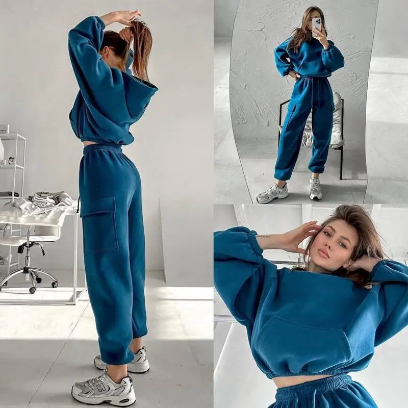 2025 Women's Sportswear Set Autumn Trendy Athleisure Tracksuit with Comfort Fit Breathable Versatile for Gym Outing Travel