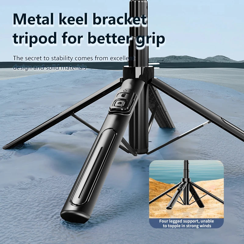 FANGTUOSI New Selfie Stick Universal Bluetooth Four-legged tripod 1.3 Meter Mobile Phone Stand Anti-shake Live Broadcast