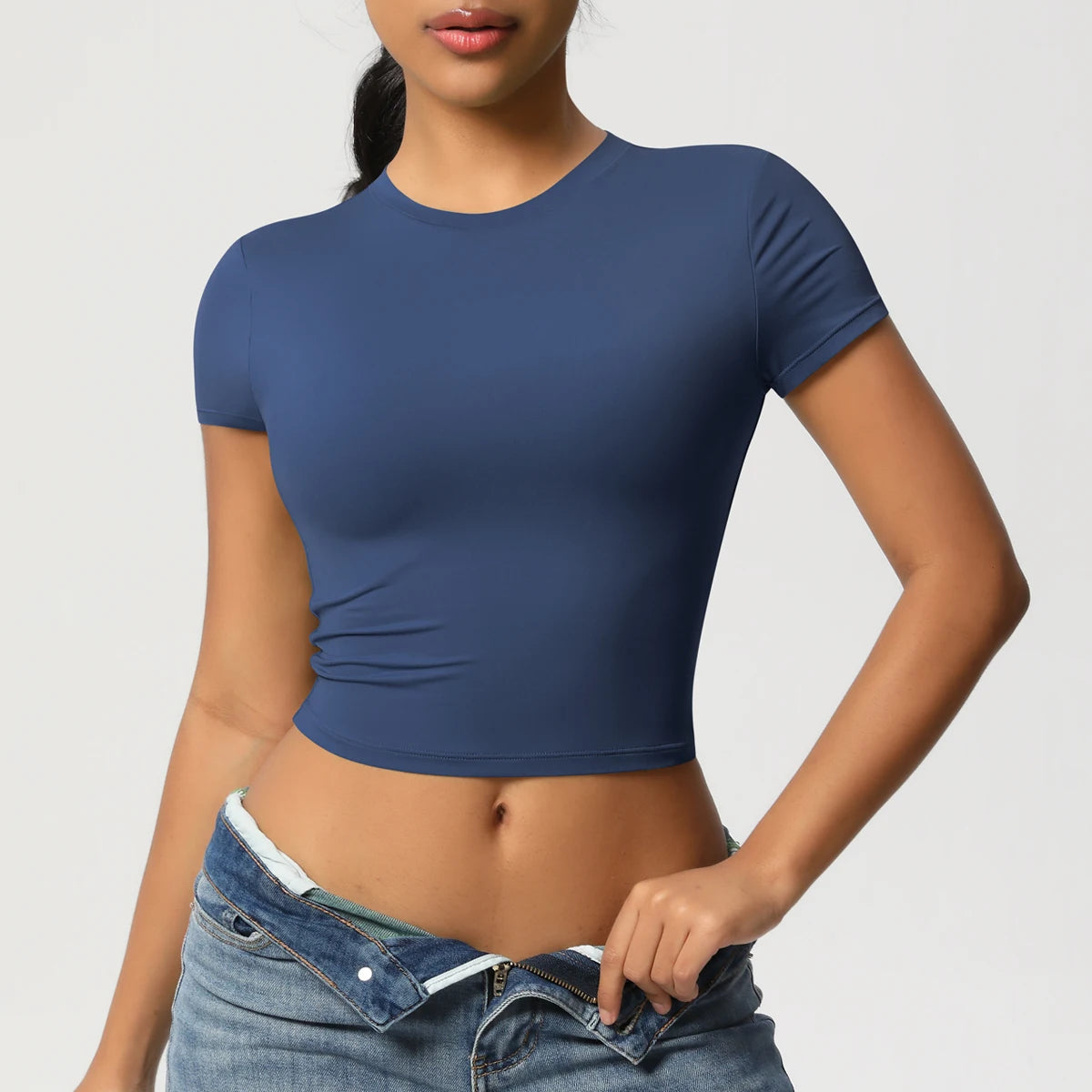 Women Sport Shirt Short Sleeve Gym Top Workout Clothes High Elastic Active Wear Femme Running Accessories Fitness Tshirt