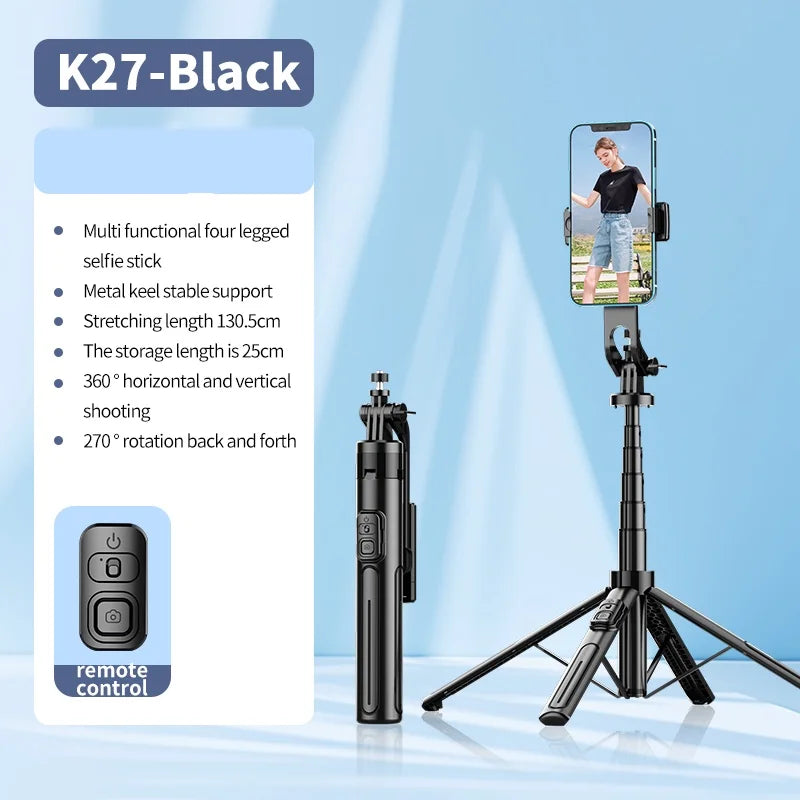 FANGTUOSI New Selfie Stick Universal Bluetooth Four-legged tripod 1.3 Meter Mobile Phone Stand Anti-shake Live Broadcast