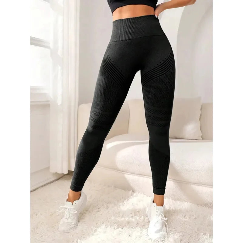 Sports Pants With Sexy Lines Lifting Buttocks Sports Tight Pants Women's High Waisted Elastic Fitness Pants Running Yoga Pants