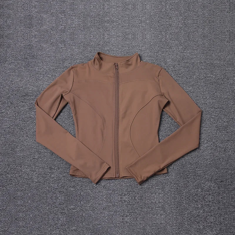 Sport Jacket Yoga Tops Women's Costume Long Sleeve Gmy Shirt Workout Coat Gym Training Woman Clothing Sportswear 2025 Summer