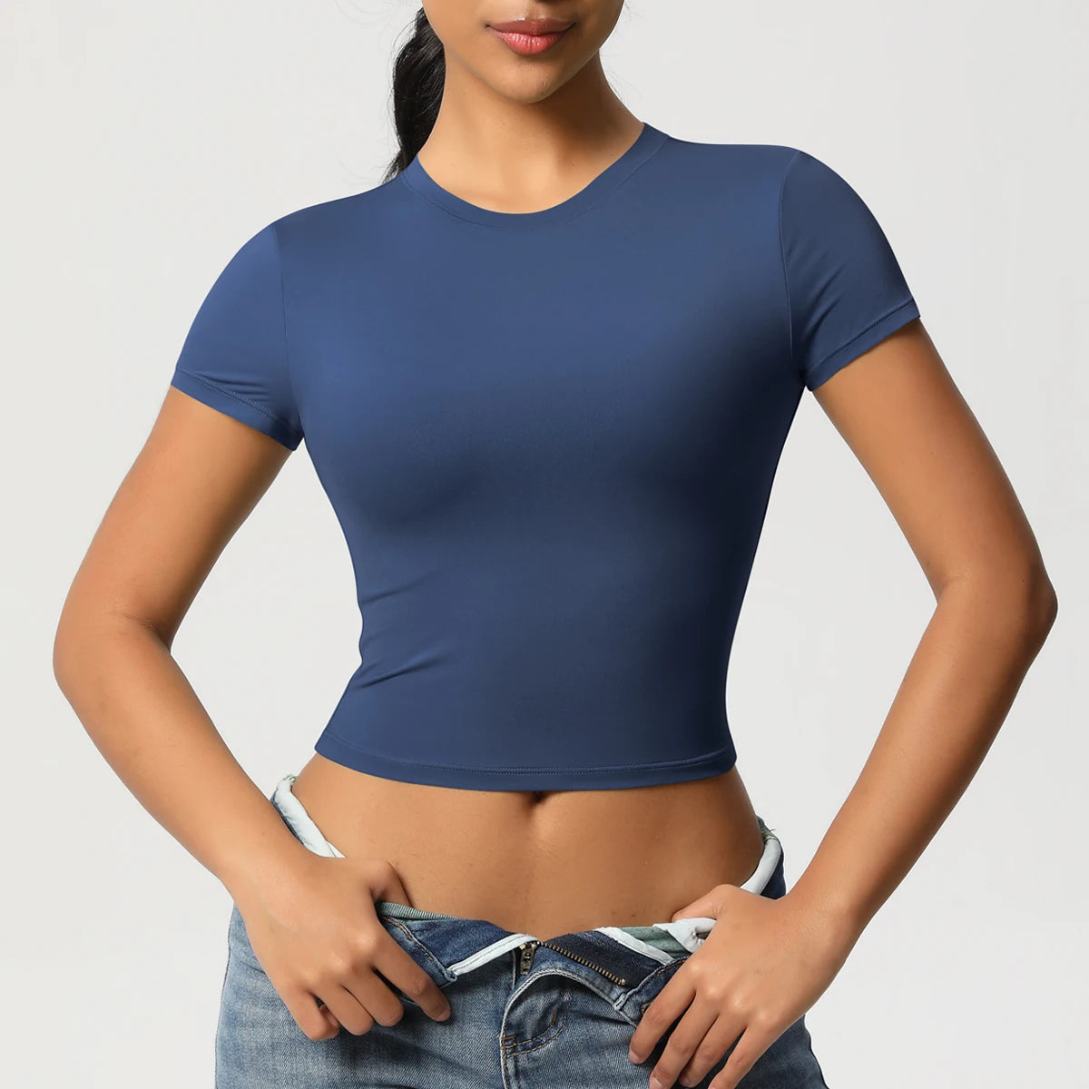 Women Sport Shirt Short Sleeve Gym Top Workout Clothes High Elastic Active Wear Femme Running Accessories Fitness Tshirt