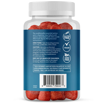 L-Arginine Gummies, Nitric Oxide Supplement with Beet Root, Sour Berry, 90 Count