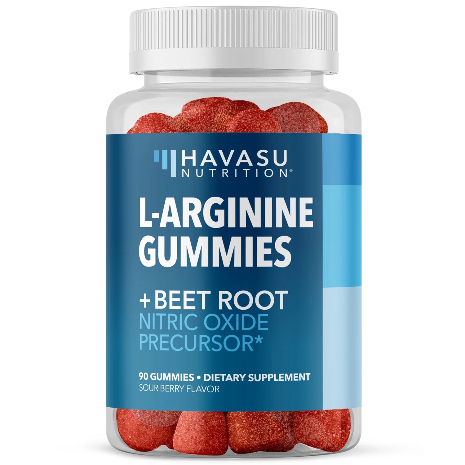 L-Arginine Gummies, Nitric Oxide Supplement with Beet Root, Sour Berry, 90 Count