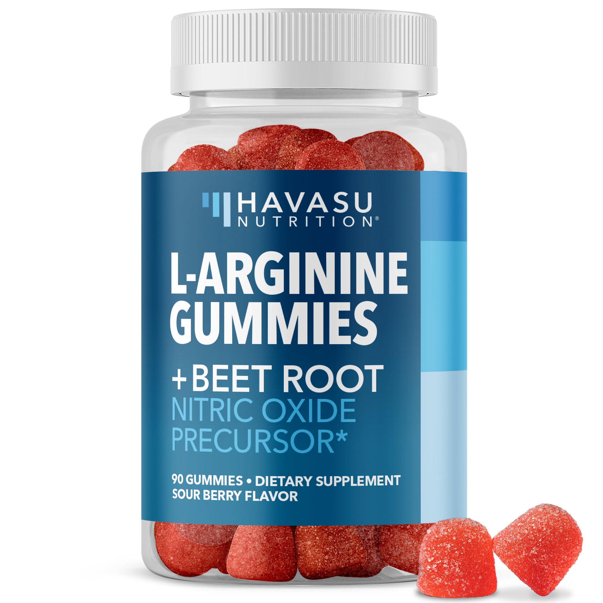 L-Arginine Gummies, Nitric Oxide Supplement with Beet Root, Sour Berry, 90 Count