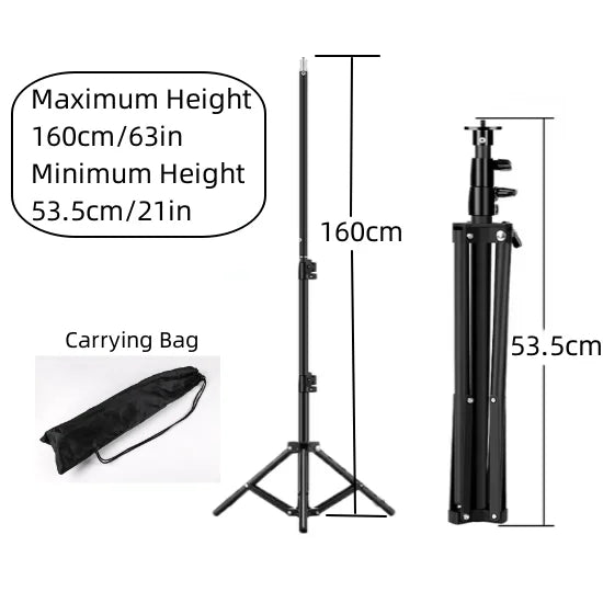 RP01 Heavy Duty Metal Alloy Light Stand 160cm Tripod for Photo Studio Softbox Video Flash Reflector Lighting Background Stand