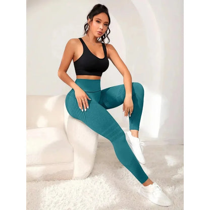 Sports Pants With Sexy Lines Lifting Buttocks Sports Tight Pants Women's High Waisted Elastic Fitness Pants Running Yoga Pants