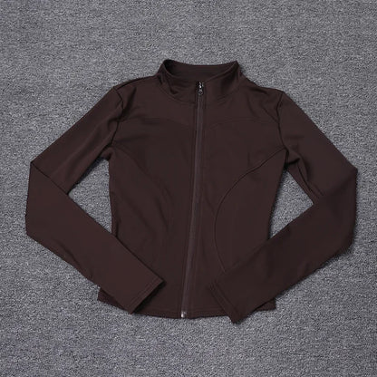Sport Jacket Yoga Tops Women's Costume Long Sleeve Gmy Shirt Workout Coat Gym Training Woman Clothing Sportswear 2025 Summer