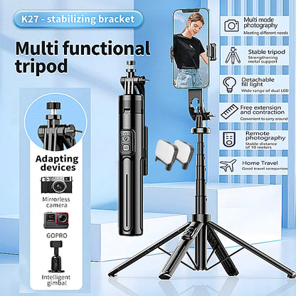FANGTUOSI  New Selfie Stick Universal Bluetooth Four-legged tripod 1.3 Meter Mobile Phone Stand Anti-shake Live Broadcast