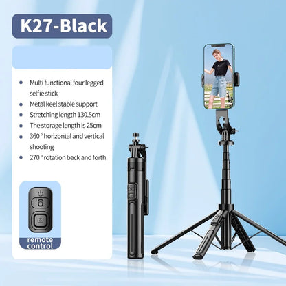 FANGTUOSI  New Selfie Stick Universal Bluetooth Four-legged tripod 1.3 Meter Mobile Phone Stand Anti-shake Live Broadcast