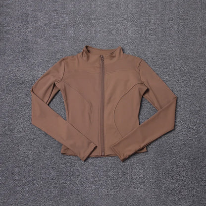 Sport Jacket Yoga Tops Women's Costume Long Sleeve Gmy Shirt Workout Coat Gym Training Woman Clothing Sportswear 2025 Summer