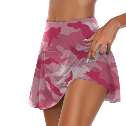 Tennis for Women Dance Fitness Solid Sports Skirts Women Tennis Running Skort Active Athletic Yoga Fitness Skirt Short