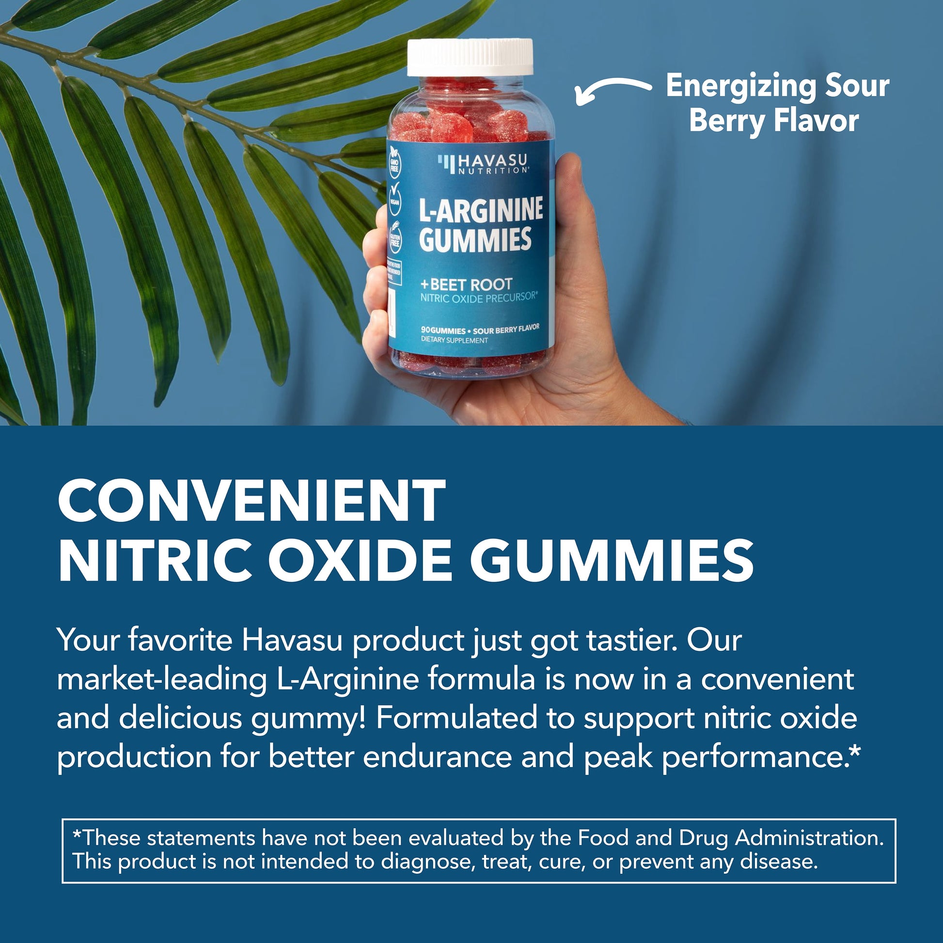 L-Arginine Gummies, Nitric Oxide Supplement with Beet Root, Sour Berry, 90 Count